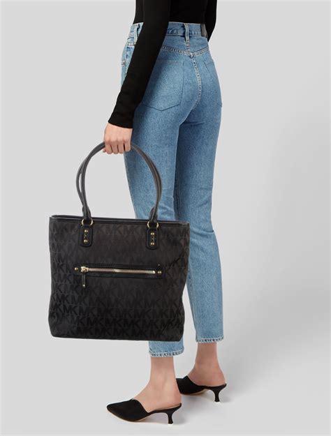 michael kors black and rainbow bag|Michael Kors canvas tote bag.